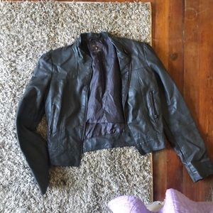 Grey leather jacket